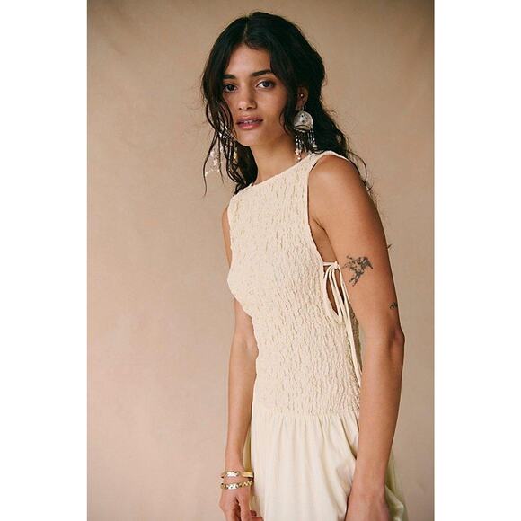 NWT Free People Sterling Maxi Dress in Summer Sand Size Medium - Picture 2 of 7